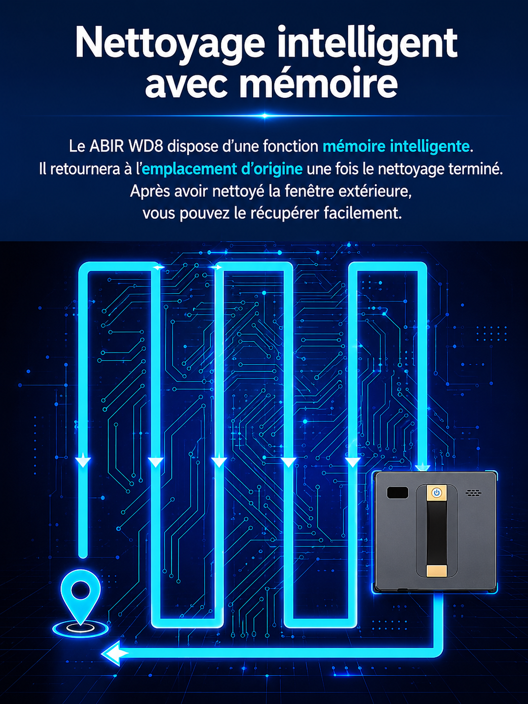 ABIR WD8 — Lave-Vitres IA, Double Pulvérisation