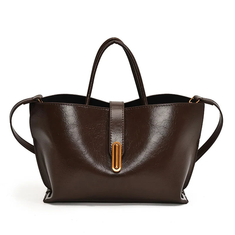 Large Capacity Shoulder Bag for Women New Women's High Quality Texture Handheld Big Girl Bag New Versatile Commuter Letter Bag Fashion Single Shoulder Crossbody Bag Handbag