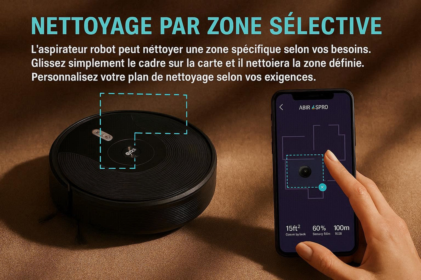 ABIR X6 PRO — Aspirateur 6 000 Pa, Smart Eye