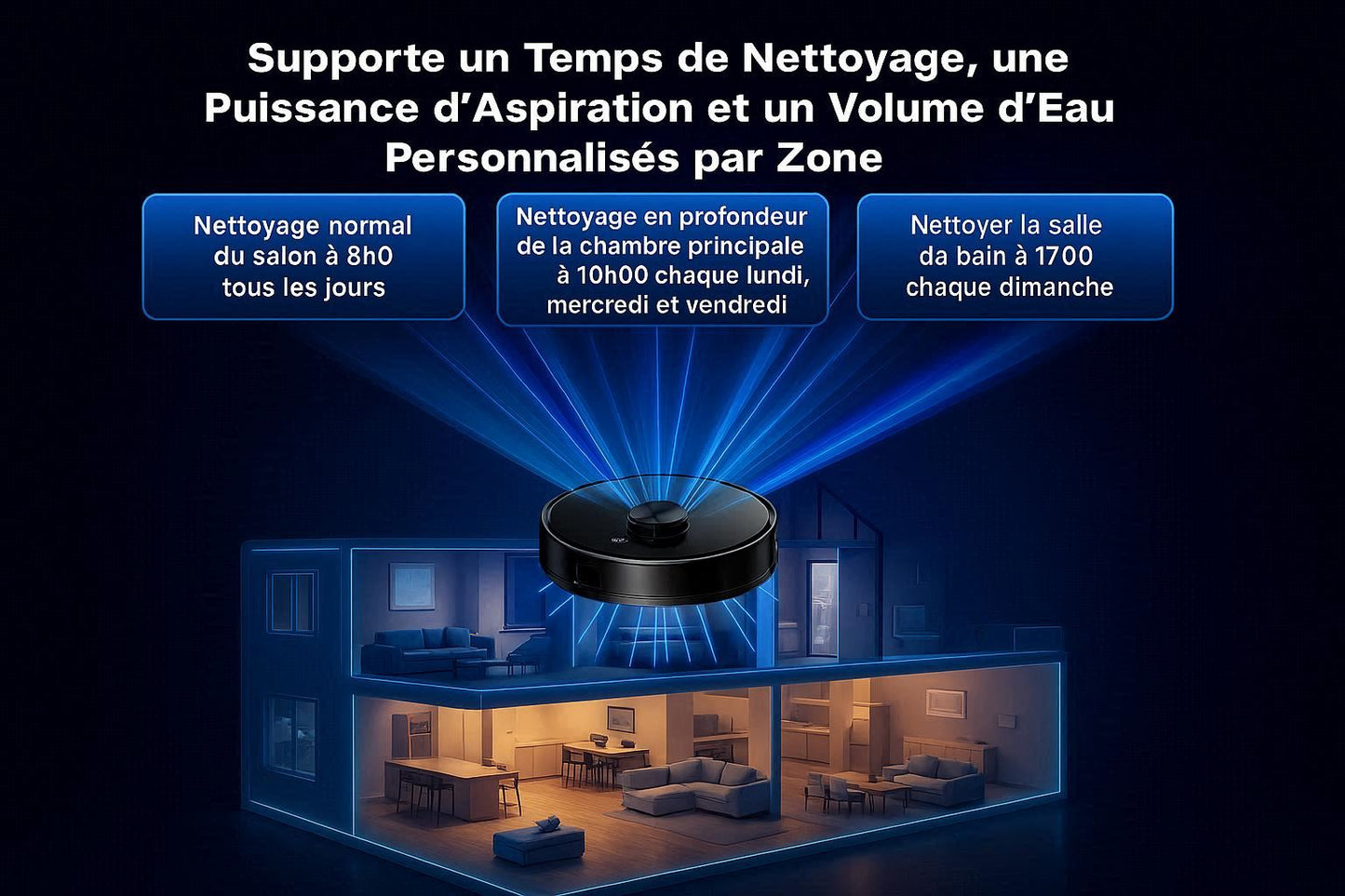 Liectroux M70 Pro — 6 500 Pa + Station Auto-Vidage | LDS Laser, 175 min, Lavage & Aspiration