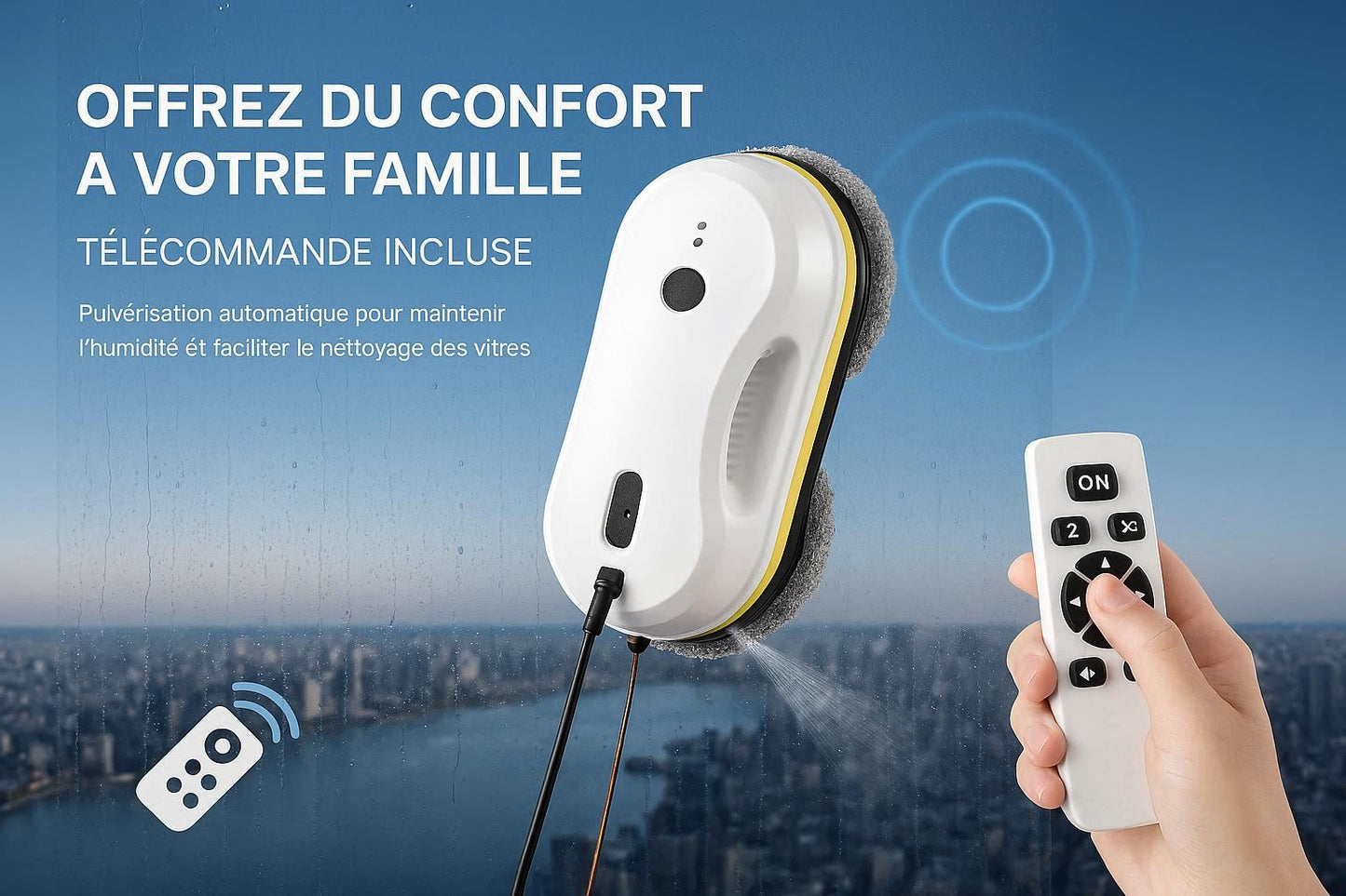 PuRuiKai WR200 — Lave-Vitres Anti-Chute, Brushless
