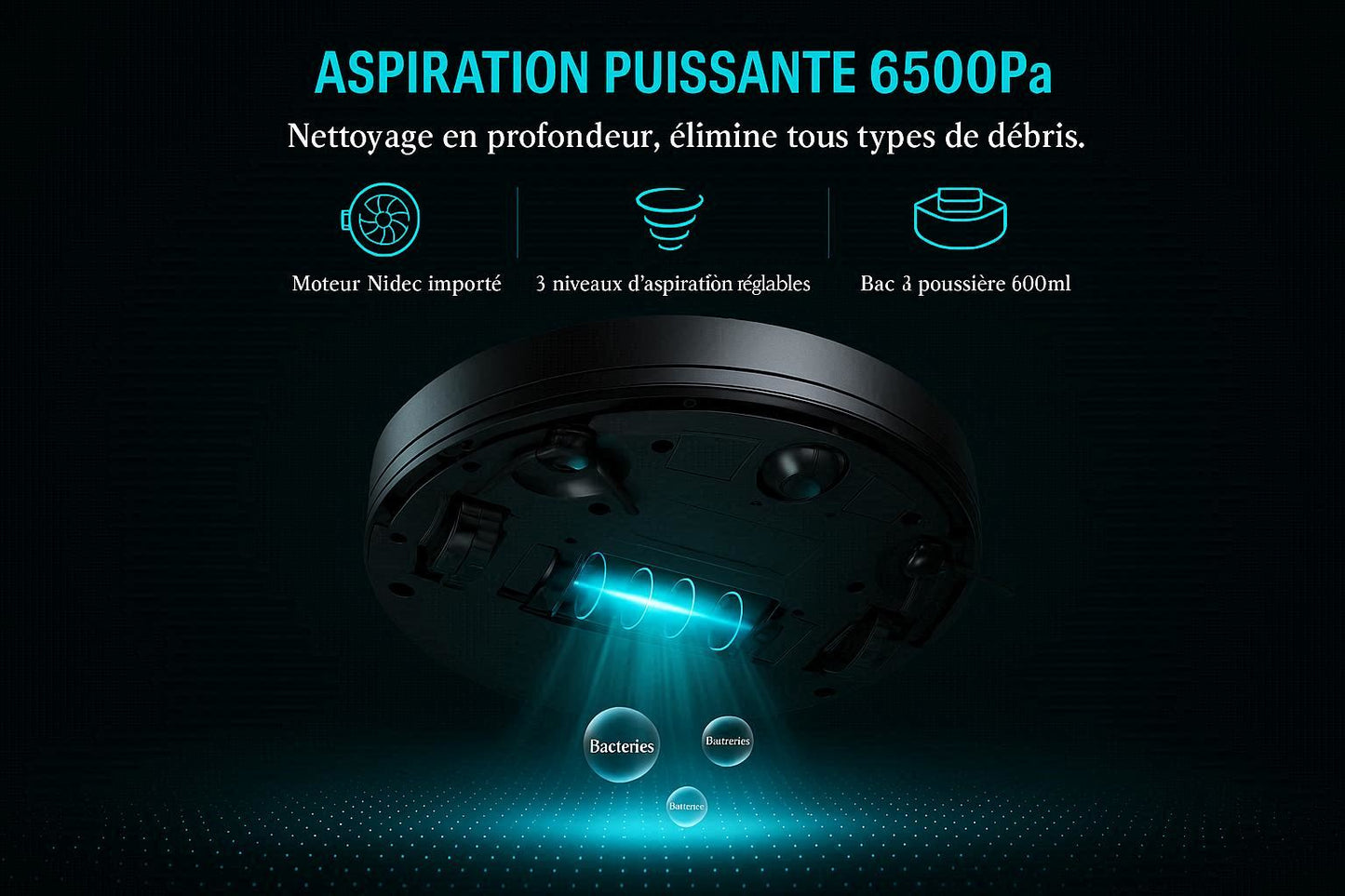 ABIR X8 — Aspirateur-Laveur 6 500 Pa + UV LiDAR