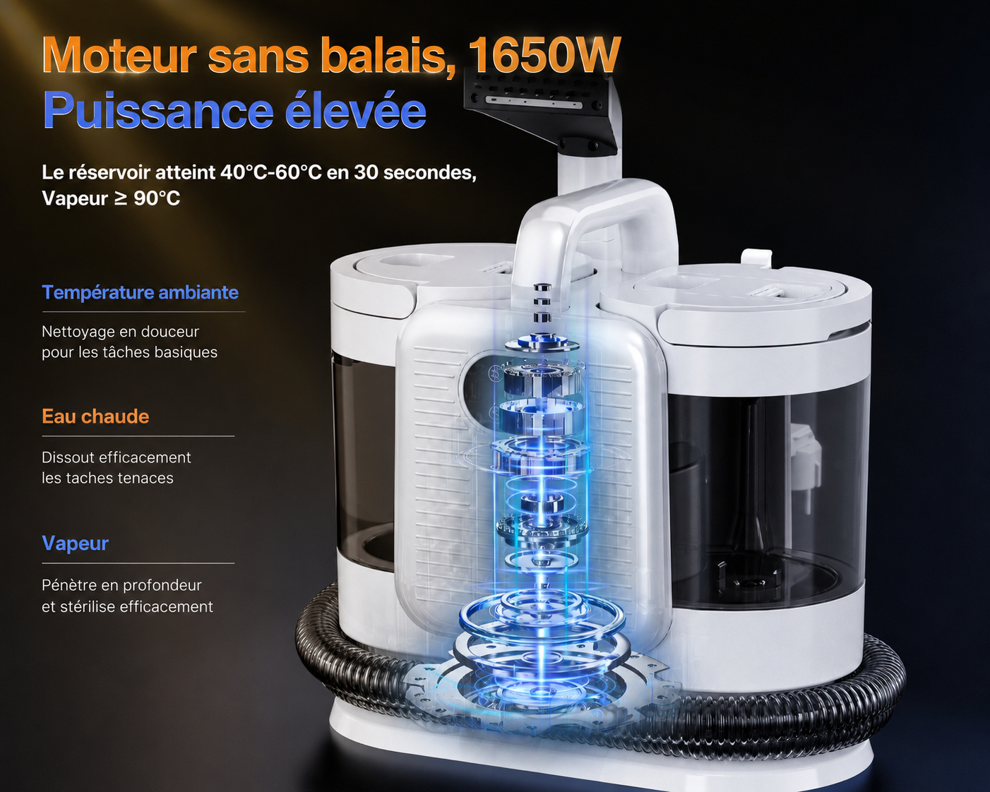 OMESER C988 — Nettoyeur Vapeur 1 650W, 15 kPa