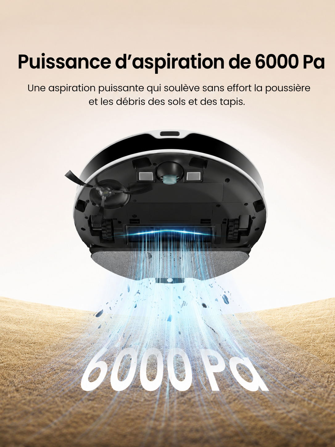 LEFANT M350 — Aspirateur + Station, 6 000 Pa