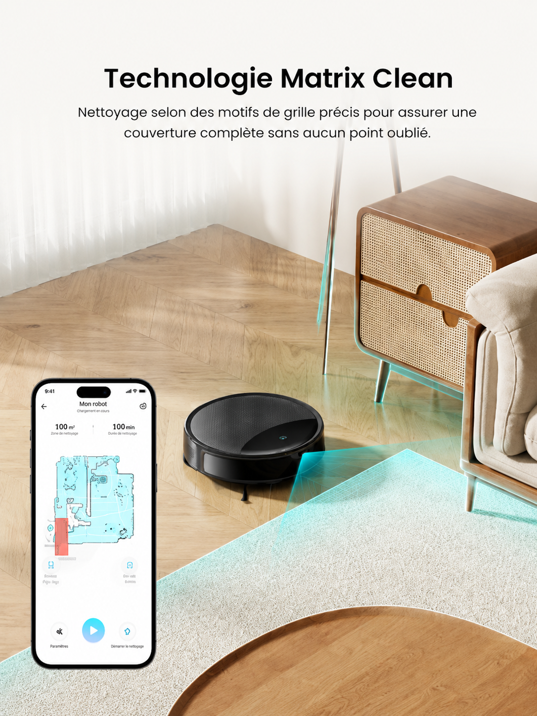 LEFANT M350 — Aspirateur + Station, 6 000 Pa