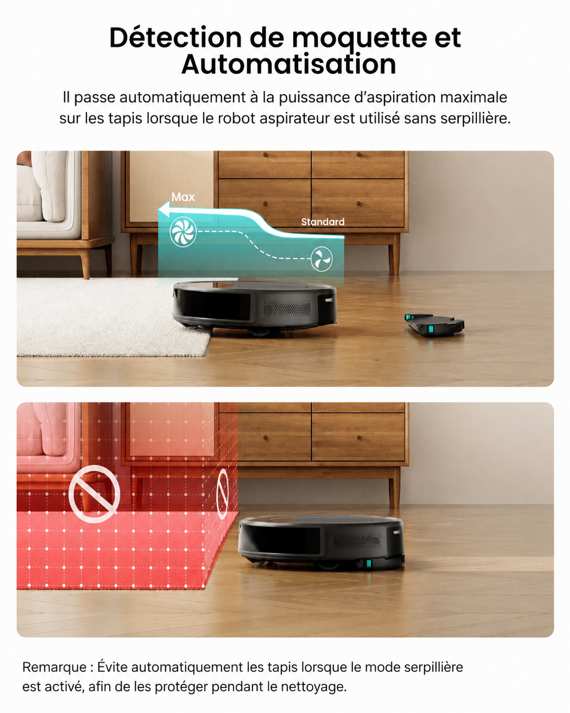LEFANT M350 — Aspirateur + Station, 6 000 Pa