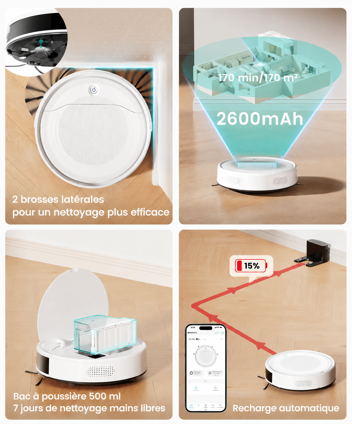 LEFANT M310 Ultra — Robot 3-en-1, 6 000 Pa