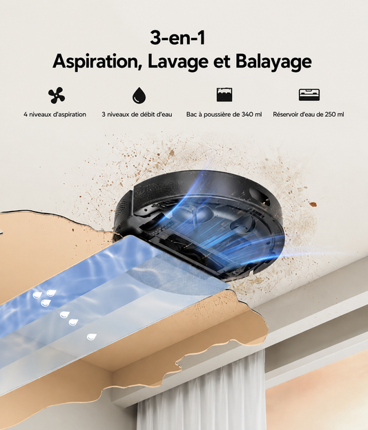 Lubluelu SL60D — Aspirateur-Laveur 5 000 Pa + Station