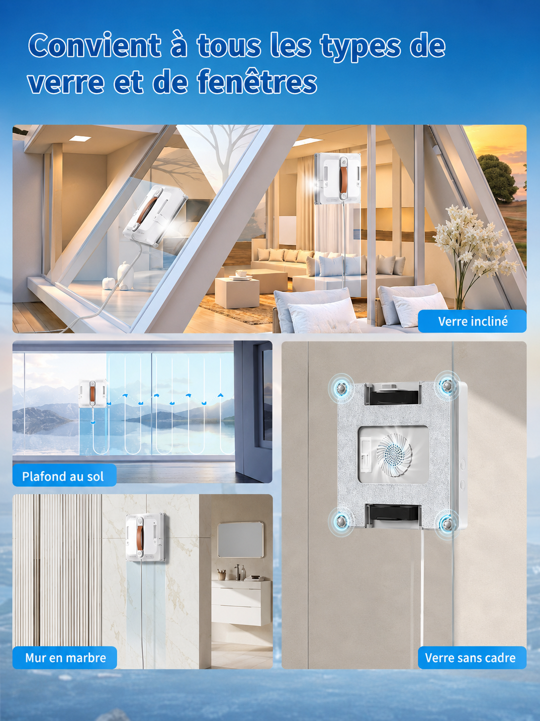 Lubluelu WD200 — Lave-Vitres 9 000 Pa, 8 Couches